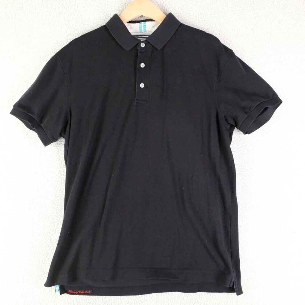 Robert Graham Polo Mens Extra Large Black Ringer Knit Stretch Preppy